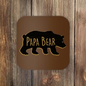 Papa Bear Wood Grain Design Coaster