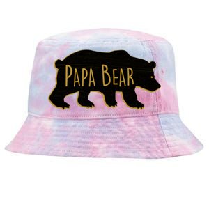 Papa Bear Wood Grain Design Tie-Dyed Bucket Hat