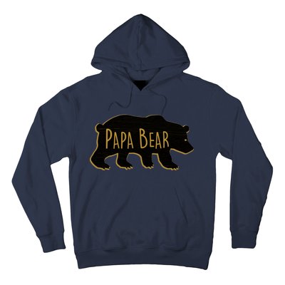 Papa Bear Wood Grain Design Hoodie