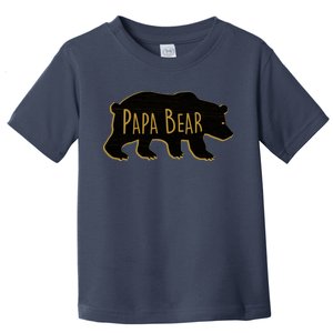 Papa Bear Wood Grain Design Toddler T-Shirt