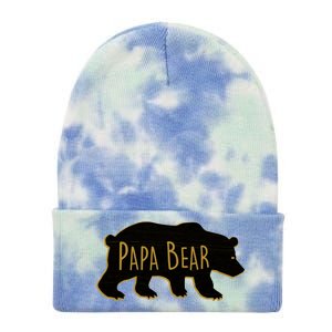 Papa Bear Wood Grain Design Tie Dye 12in Knit Beanie