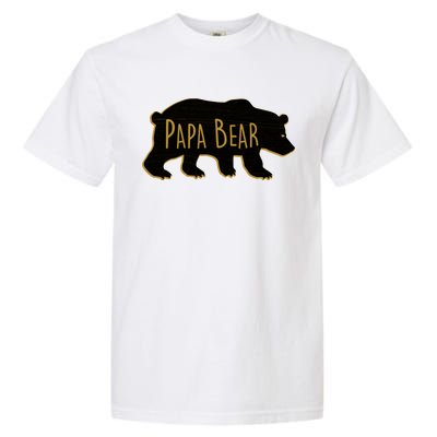 Papa Bear Wood Grain Design Garment-Dyed Heavyweight T-Shirt