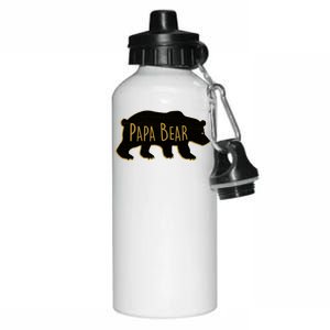 Papa Bear Wood Grain Design Aluminum Water Bottle