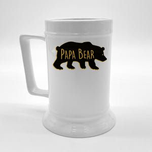 Papa Bear Wood Grain Design Beer Stein