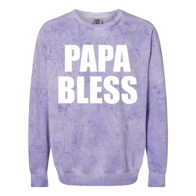 Papa Bless Funny Meme Prank Bold Text Logo Colorblast Crewneck Sweatshirt