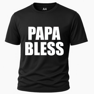 Papa Bless Funny Meme Prank Bold Text Logo Cooling Performance Crew T-Shirt