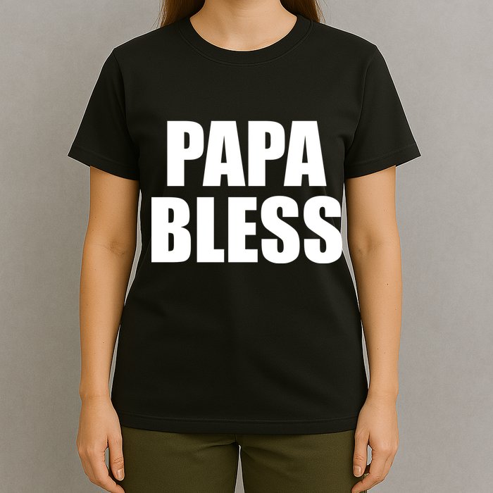 Papa Bless Funny Meme Prank Bold Text Logo T-Shirt