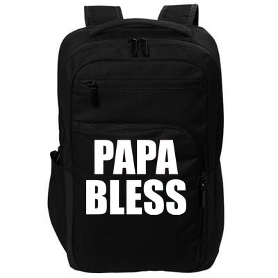 Papa Bless Funny Meme Prank Bold Text Logo Impact Tech Backpack