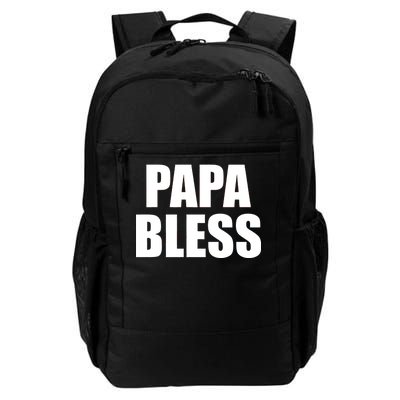 Papa Bless Funny Meme Prank Bold Text Logo Daily Commute Backpack