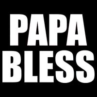 Papa Bless Funny Meme Prank Bold Text Logo Backpack