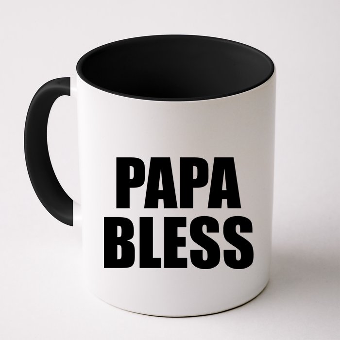 Papa Bless Funny Meme Prank Bold Text Logo Mug