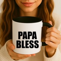 Papa Bless Funny Meme Prank Bold Text Logo Mug