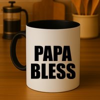 Papa Bless Funny Meme Prank Bold Text Logo Mug