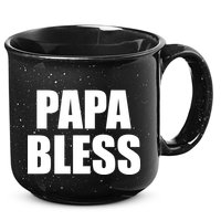 Papa Bless Funny Meme Prank Bold Text Logo 15oz Campfire Ceramic Mug