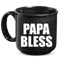 Papa Bless Funny Meme Prank Bold Text Logo 15oz Campfire Ceramic Mug