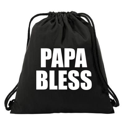 Papa Bless Funny Meme Prank Bold Text Logo Drawstring Bag