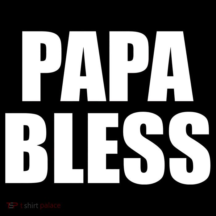 Papa Bless Funny Meme Prank Bold Text Logo Drawstring Bag