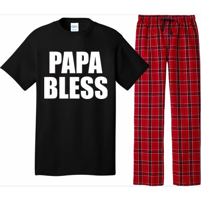 Papa Bless Funny Meme Prank Bold Text Logo Pajama Set