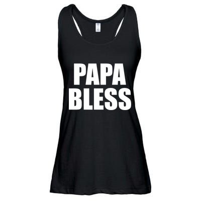 Papa Bless Funny Meme Prank Bold Text Logo Ladies Essential Flowy Tank