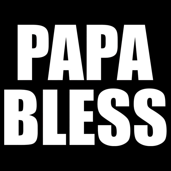 Papa Bless Funny Meme Prank Bold Text Logo Flatbill Hat