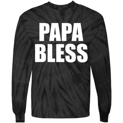 Papa Bless Funny Meme Prank Bold Text Logo Tie-Dye Long Sleeve Shirt