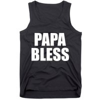 Papa Bless Funny Meme Prank Bold Text Logo Tank Top