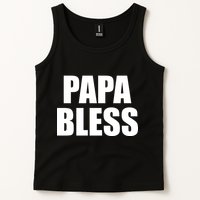 Papa Bless Funny Meme Prank Bold Text Logo Tank Top