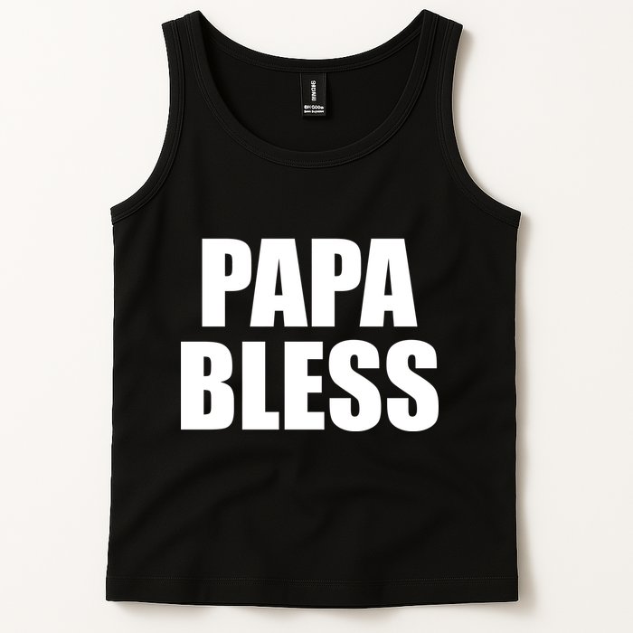 Papa Bless Funny Meme Prank Bold Text Logo Tank Top