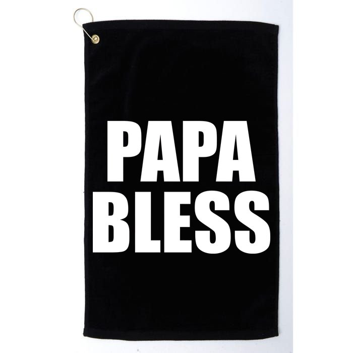Papa Bless Funny Meme Prank Bold Text Logo Golf Towel