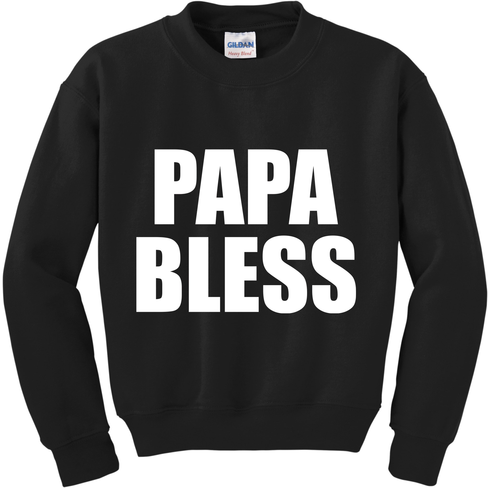 Papa Bless Funny Meme Prank Bold Text Logo Kids Sweatshirt