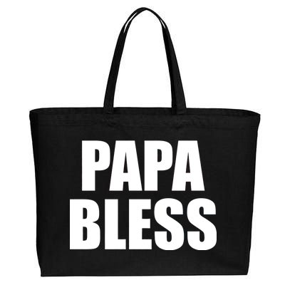 Papa Bless Funny Meme Prank Bold Text Logo Cotton Canvas Jumbo Tote