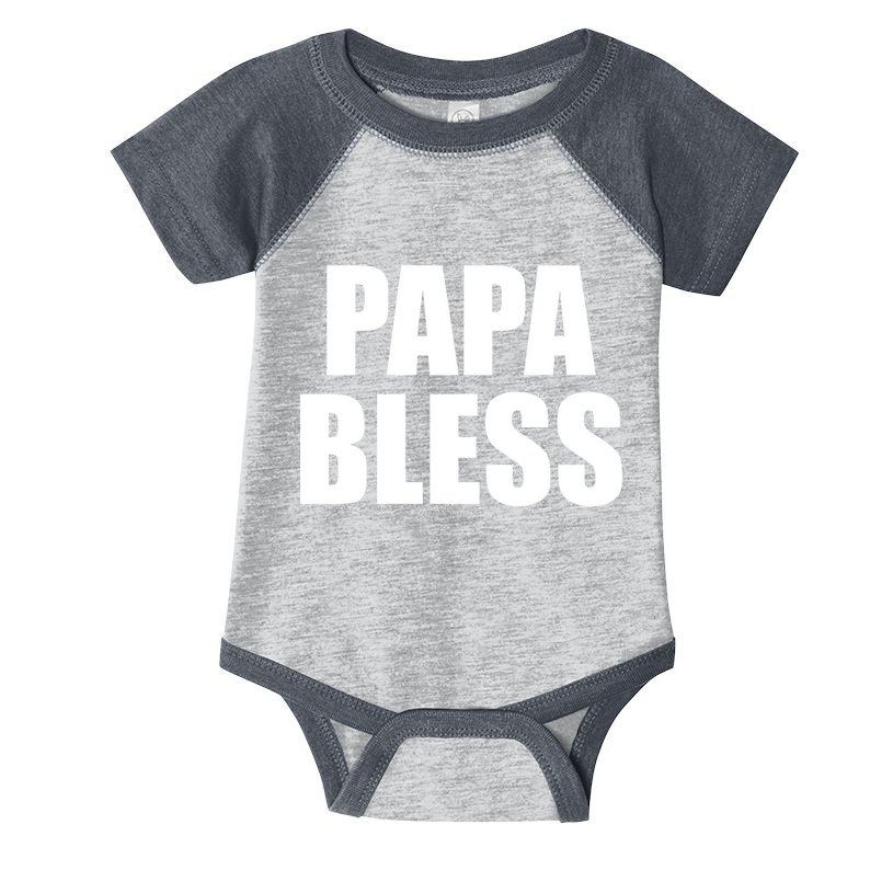 Papa Bless Funny Meme Prank Bold Text Logo Infant Baby Jersey Bodysuit