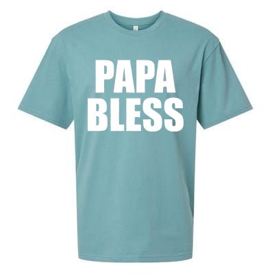 Papa Bless Funny Meme Prank Bold Text Logo Sueded Cloud Jersey T-Shirt