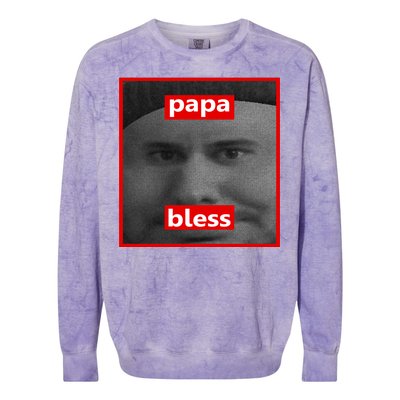 Papa Bless Funny Photo Meme Colorblast Crewneck Sweatshirt