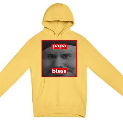 Papa Bless Funny Photo Meme Premium Pullover Hoodie