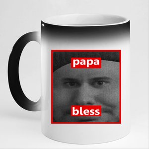 Papa Bless Funny Photo Meme 11oz Black Color Changing Mug