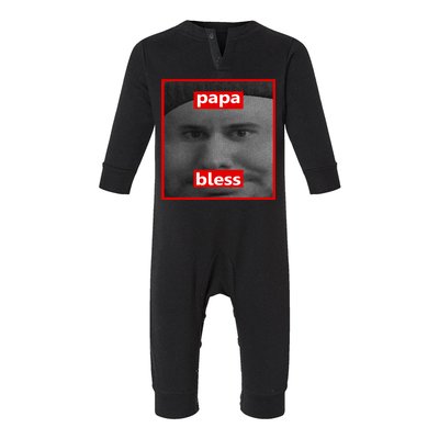 Papa Bless Funny Photo Meme Infant Fleece One Piece