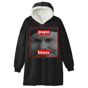 Papa Bless Funny Photo Meme Hooded Wearable Blanket