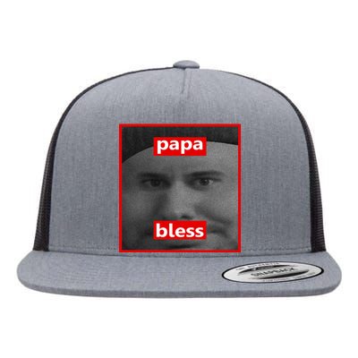 Papa Bless Funny Photo Meme Flat Bill Trucker Hat