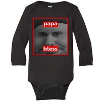 Papa Bless Funny Photo Meme Baby Long Sleeve Bodysuit