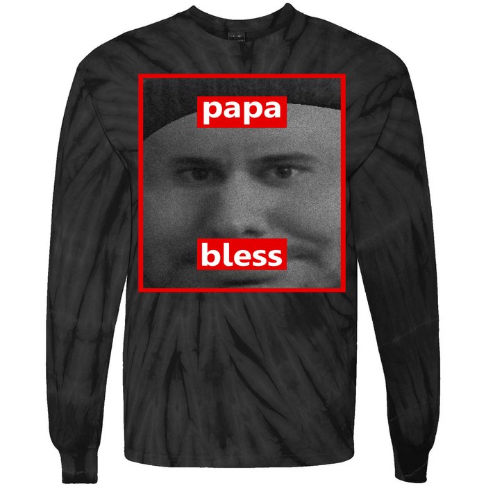 Papa Bless Funny Photo Meme Tie-Dye Long Sleeve Shirt