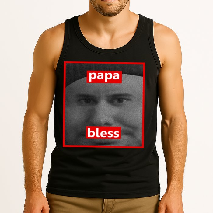 Papa Bless Funny Photo Meme Tank Top