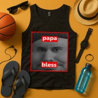 Papa Bless Funny Photo Meme Tank Top