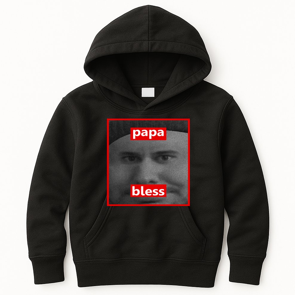 Papa Bless Funny Photo Meme Kids Hoodie