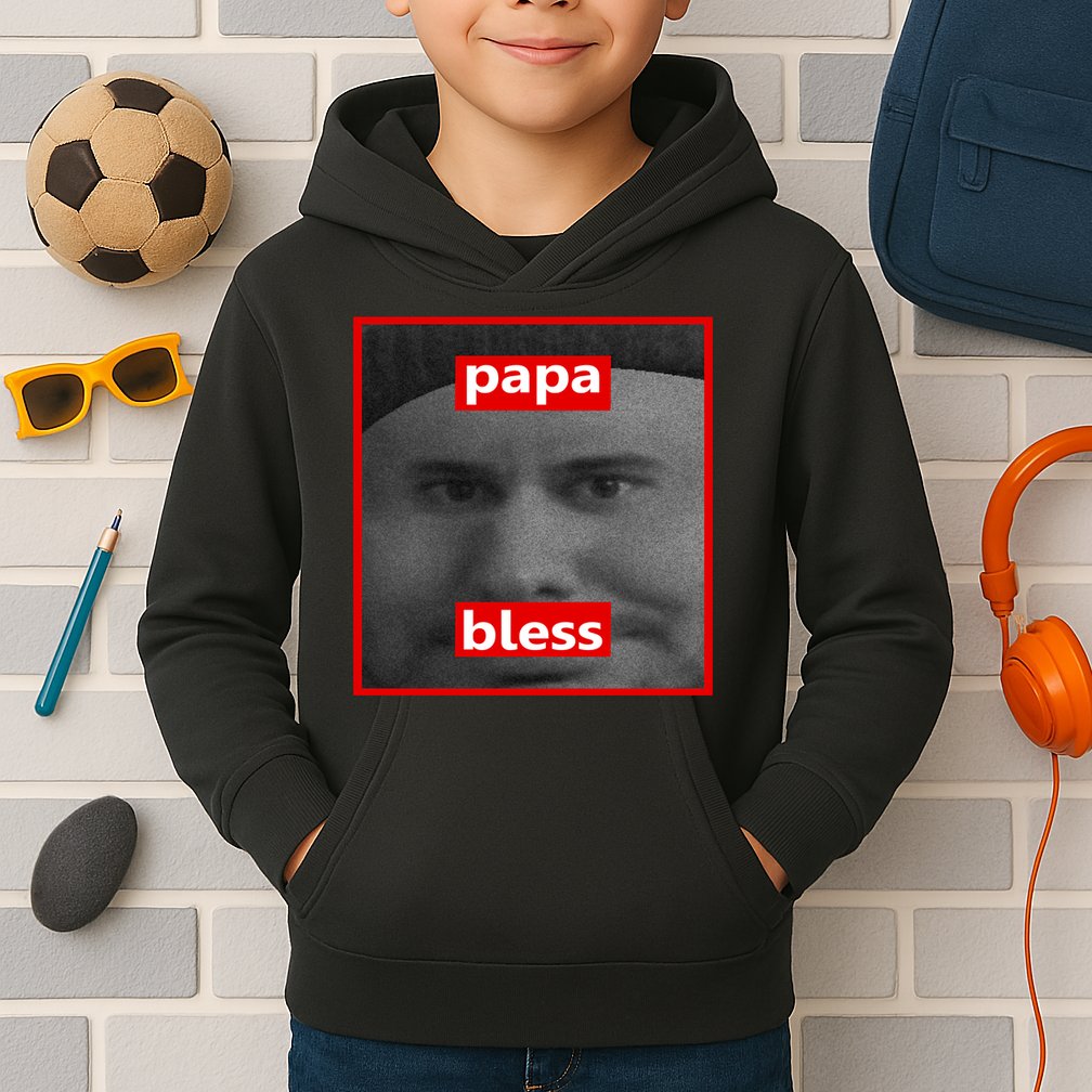 Papa Bless Funny Photo Meme Kids Hoodie