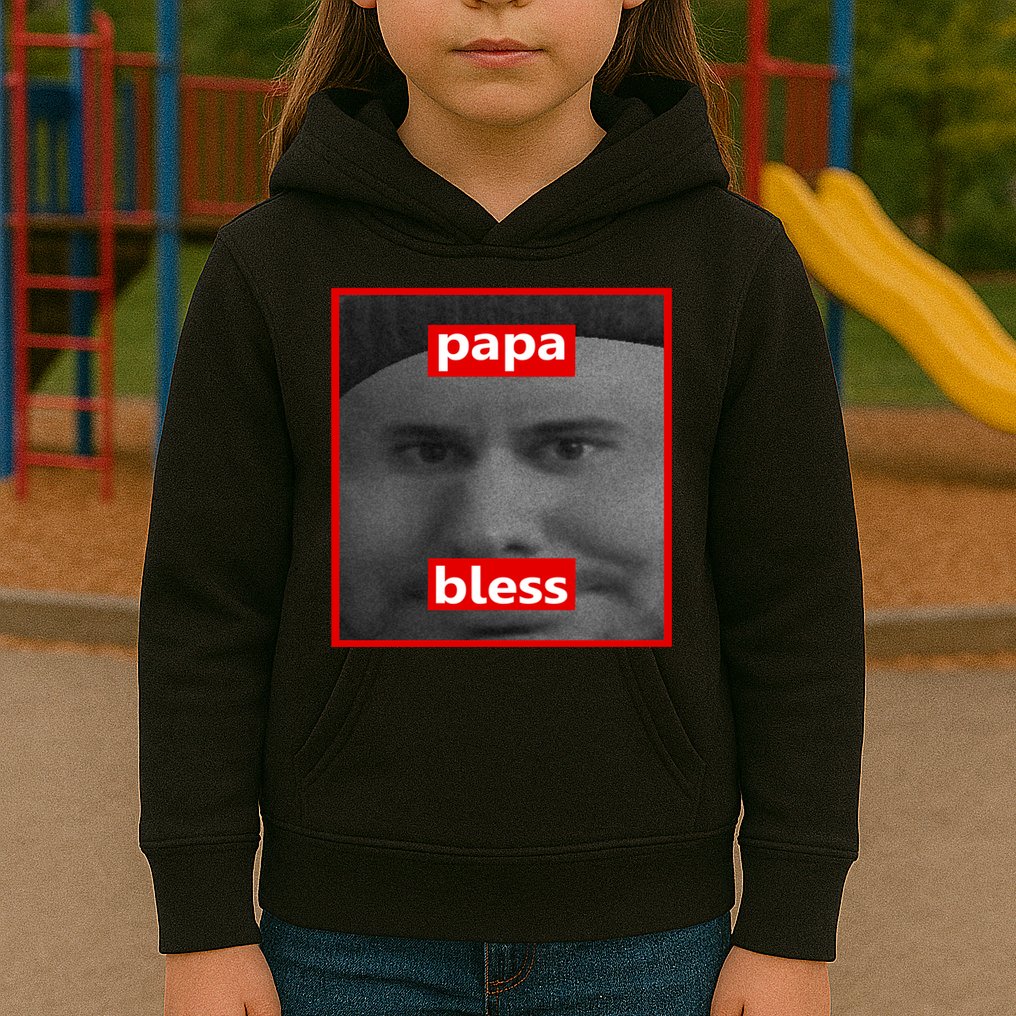 Papa Bless Funny Photo Meme Kids Hoodie