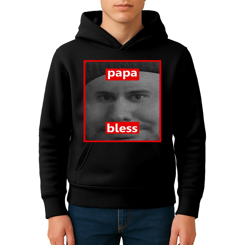 Papa Bless Funny Photo Meme Kids Hoodie