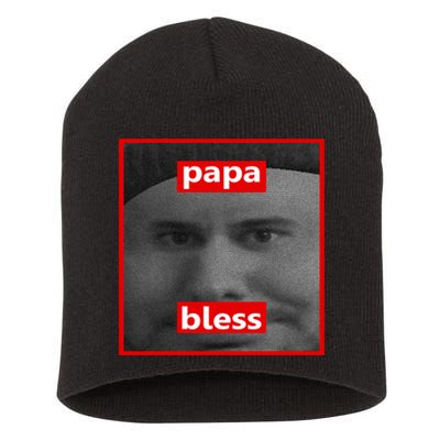 Papa Bless Funny Photo Meme Short Acrylic Beanie