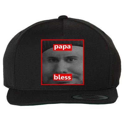 Papa Bless Funny Photo Meme Wool Snapback Cap