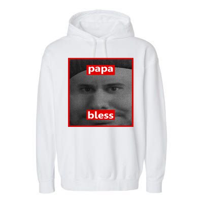 Papa Bless Funny Photo Meme Garment-Dyed Fleece Hoodie